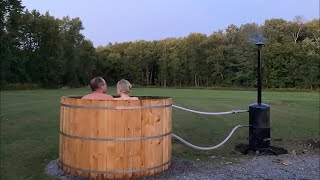 Cedar Hot Tub with Wood Boiler [upl. by Dzoba826]