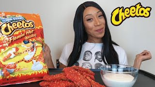 HOW TO MAKE FLAMING HOT CHEETO FRIED PICKLES MUKBANG [upl. by Bill731]