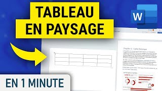 Insérer un tableau au format paysage sur votre document Word [upl. by Luahs]