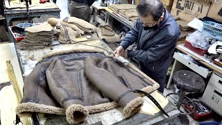 Sheepskin B3 Bomber Jacket Made by Leather Craftsman with 40 Years of History [upl. by Nnairak]