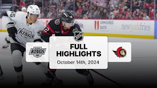 Kings at Senators  October 14 2024  NHL Full Game Highlights [upl. by Firmin]