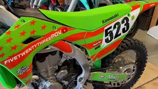 Garage Day Installing the new Acerbis Linear front disc guard and Linear hand guards on 2024 KX450 [upl. by Hooge]