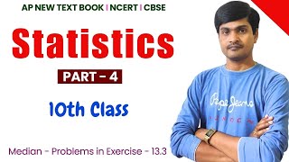 Statistics Part  4 I 10th Class NCERTAP New I Median  Examples  Exercise  133 I Ramesh Sir [upl. by Ahsirtak682]