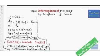 Differentiation of Y  cos x from first principle [upl. by Mages]