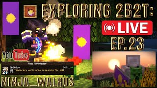 Exploring 2b2t LIVE ep 23  Test Server p2  Gathering materials amp building house [upl. by Ahsiled]