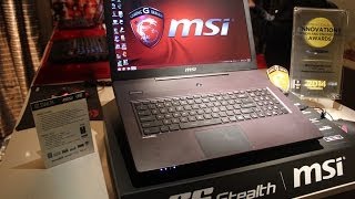 MSI GS Stealth Gaming Laptop Handson [upl. by Nhguaval131]