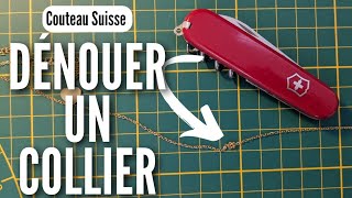 🪢 Comment Défaire un Nœud de Collier avec un Couteau Suisse 🥢 [upl. by Alli759]