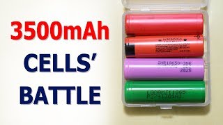 3500mAh batteries Sanyo NCR18650GA vs Panasonic NCR18650GA vs LG MJ1 vs Samsung INR1865035E [upl. by Alhsa]