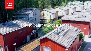 How to paint wooden house facade  painting instructions by Tikkurila [upl. by Peppie968]