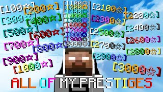 ALL of my BEDWARS PRESTIGES 1003000 STARS [upl. by Buddie]