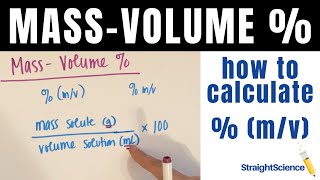 MassVolume Percent How to Solve Concentration Questions mv [upl. by Boelter]