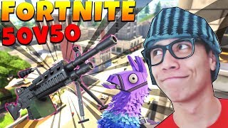 JOGUEI COM A NOVA ARMA NO MODO 50v50 v2  Fortnite [upl. by Illa792]