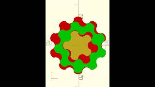 Design cycloidal gearbox 31 ratio with pinion multiplier Animation with OpenSCAD [upl. by Mafalda]