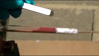 Hydrogen reduction of iron oxide [upl. by Alleb]