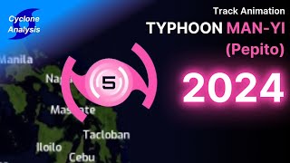 The track of Typhoon Manyi PepitoPH 2024 [upl. by Aydiv]