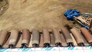 how to  Installing roofing tiles with wire 2 piece tiles clay tiles complete video [upl. by Hotze]