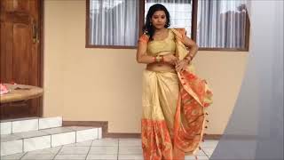 Draping a MekhlaChador like a Saree  HalfSaree look in Fashion [upl. by Eelynnhoj177]