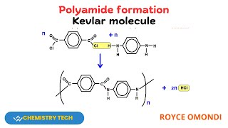 POLYAMIDE FORMATION KEVLAR MOLECULE ChemistryScienceExplainedOrganicChemistry [upl. by Anieral]