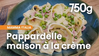 Pappardelle faciles à la crème et aux petits pois  750g [upl. by Nirroc]