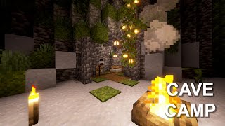 Cozy Cave Camp in Minecraft Lush Caves 🌿  Survival Base Build [upl. by Treblig]