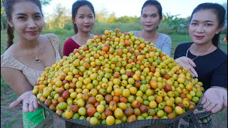 Fresh jujube fruit pick and eat delicious with chili salt  Amazing video [upl. by Amikehs476]