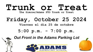 2024 Simcoe  Adams Trunk or Treat Reminder [upl. by Morven]