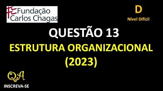 Estrutura Organizacional Questão 13  Nível Dificil Fundação Carlos Chagas  FCC 2023 [upl. by Anaeli]