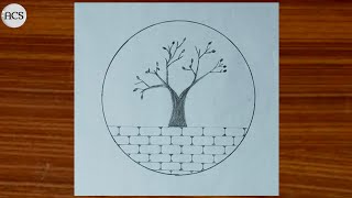 Easy drawing of tree 🌲  how to make beautiful tree [upl. by Ulyram]