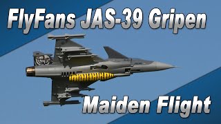 FlyFans Saab JAS39 Gripen 70mm EDF Maiden Flight [upl. by Wan638]