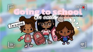 Going to school on easterlilis first day of school HAPPY EASTERToca Brey [upl. by Nanah]