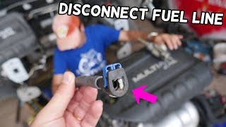 HOW TO DISCONNECT FUEL LINE CHRYSLER 200 RAM PROMASTER CITY FIAT 500X 500 TORO [upl. by Krystin]