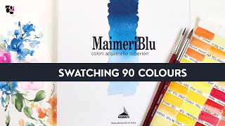 Lets Swatch amp Paint with the MaimeriBlu 90 Watercolours Dot Card [upl. by Doig248]