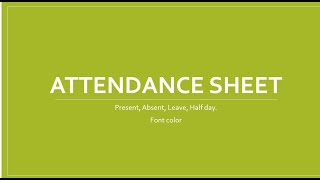 How To Make Attendance Sheet In Excel By Conditional Formatting [upl. by Rizzo546]