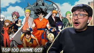 REACTING TO THE TOP 100 ANIME OSTS OF ALL TIME [upl. by Dygall342]