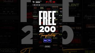 Free 200 After Effects and Premiere Pro Templates [upl. by Dieball871]