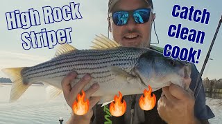 From Hook to Plate High Rock Striper Catch Clean Cook [upl. by Purdy]