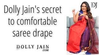 What is Dolly Jains Secret to COMFORTABLE Saree Drapes Today [upl. by Acinet]