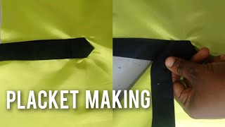 EASY PLACKET MAKING TUTORIAL  Cutting and Sewing Placket Neck Design [upl. by Anij]