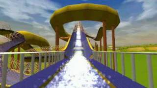 RollerCoaster Tycoon 3 Aqua Blaster Slides  Curly Glide [upl. by Sirac]