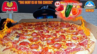 Marcos Pizza® Fiery Pepperoni Pizza Review 🌶️🔥🍕  Carolina Reaper Cheese  theendorsement [upl. by Arekat]