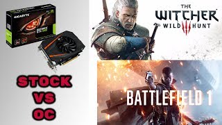 GTX 1060 3GB STOCK VS OVERCLOCKED  Witcher 3 and BF1 [upl. by Kirit469]