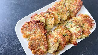 Crispy Fried Zucchini Fritters Recipe [upl. by Eednam]