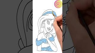 Glittery Jasmine Drawing Tutorial  Disney Magic for Toddlers [upl. by Acirne]