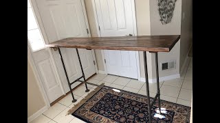 How To Make An Industrial Black Pipe Bar Height Table [upl. by Iives]