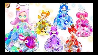 プリキュアアラモード❤キラキラドレスでプリンセスに変身♪ねんどの手作り衣装に着せ替えショー⭐キュアマカロン、キュアショコラがスイーツの家でパーティー♪カップルできるかな？ [upl. by Innavoij]