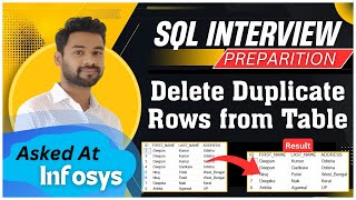 Infosys SQL Interview Question✅ Remove Duplicate Records From Table📑In SQL [upl. by Aihsram]