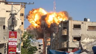 Israeli airstrike destroys building in central Gaza  AFP [upl. by Lorrin]