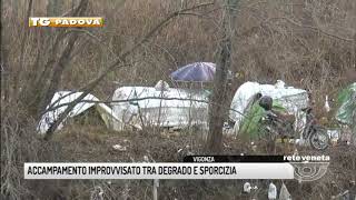 TG PADOVA 06022018  ACCAMPAMENTO IMPROVVISATO TRA DEGRADO E SPORCIZIA [upl. by Peria]