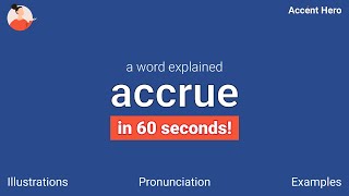 ACCRUE  Meaning and Pronunciation [upl. by Tingey]