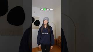 Try ✅ this way What do you think fashionhacks beanies howtowear tutorialyoutube styletips [upl. by Ahsitel495]